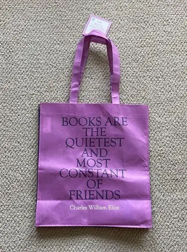 B&N Reusable Tote Bag Books Are the Quietest and Most Constant of Friends NWT Purple