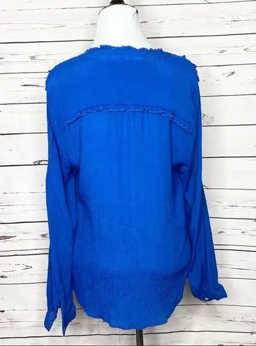 Zac and Rachel Blue Lightweight Button Up Shirt Size Large