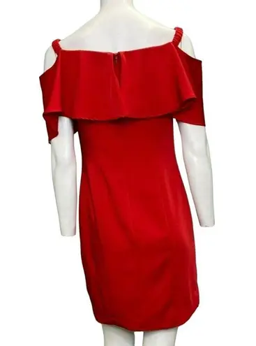 Dave and Johnny  Off Shoulder Ruffle Dress Red Size 6 NWT