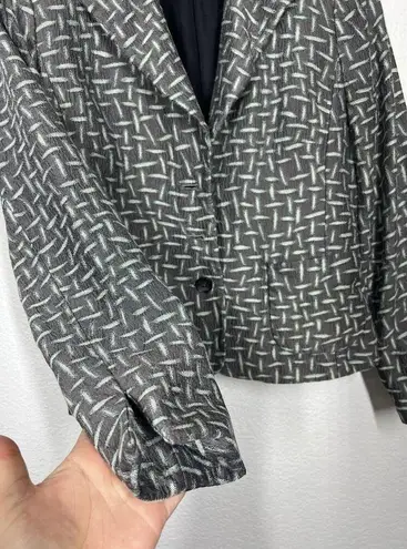 Nina Mclemore Textured Blazer Jacket Size 8 Viscose Silk Work Career