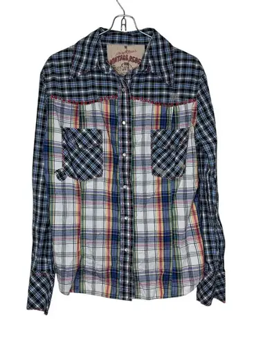 The Ranch Wear Women's Top Vintager Rebel Plaid Pearl Snap Button
