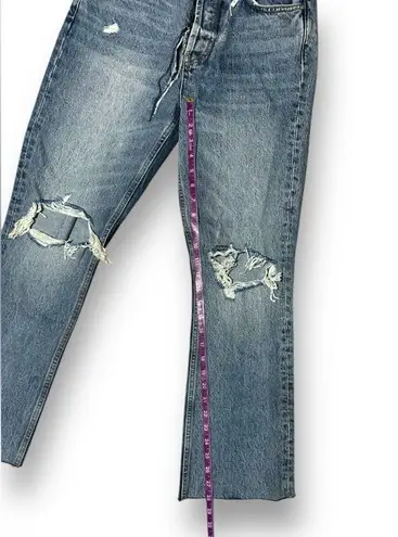 ANINE BING Lara Cotton raw Hem High waist Distressed Jeans Size 27