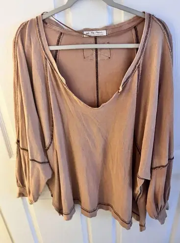 Free People NWOT  Wish I Knew Pullover Size Medium Slouchy Oversized Lagenlook