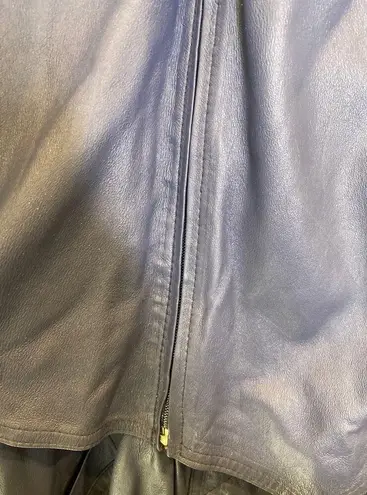 Vintage 1980’s Buttery Leather Jacket Brown & Navy by M. Bogner Sz Lg