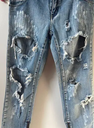 One Teaspoon  Cobain Trashed Freebirds Jeans with Ankle Zipper