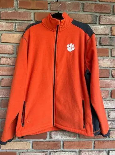 Colosseum Clemson Tigers, Size XL, Fleece Zip Up Jacket, Orange & Gray, Embroidered