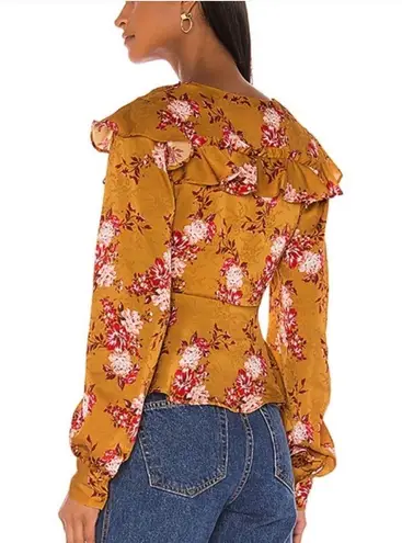 Majorelle Floral Ruffle Blouse