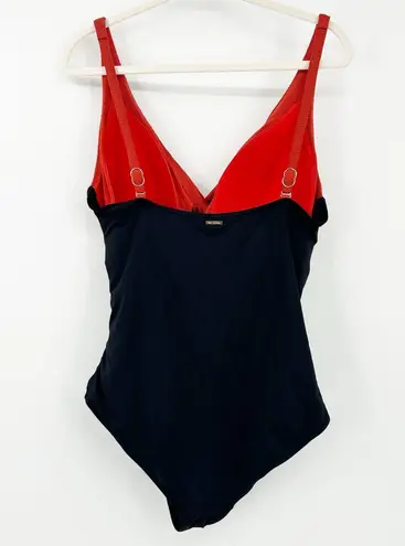 Sea Level Womens Beach Colorblock Crisscross Front One Piece Swimsuit Size 12 Orange