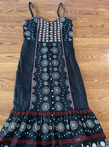 Veronica Beard black Giuliana Beaded Linen Dress size 6 ( small)