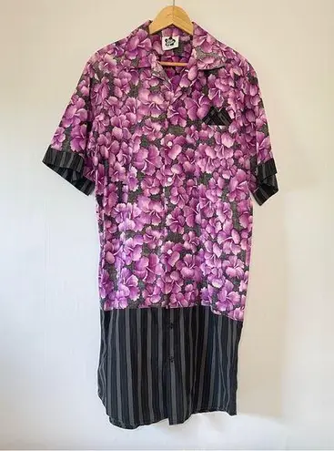 Hilo Hattie Hawaian Midi Collared Button Up Dress XL Floral