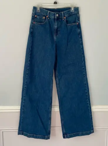 Gap  High Rise Stride Wide-Leg Jeans Size 28/6R Medium Indigo