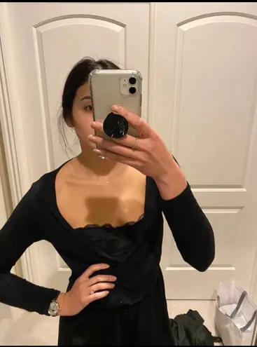 Black Deep V Romper Size M