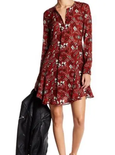 ALC Frank A.L.C Randi Mini Button front Dress Floral print Henna, Black, & White