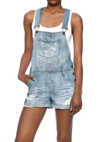 Eunina Jeans Cut Off Denim Bib Overalls Womens Size Medium - Style #1090