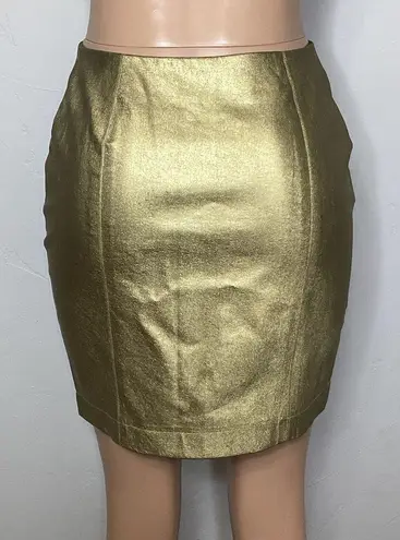 Anne Klein New.  faux gold metallic mini skirt. 4/6