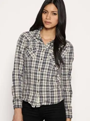 ALLSAINTS Spitalfields Parson Button Down Plaid Women Shirt Size 8 Western Rodeo