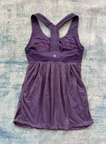 Lululemon  Heathered Concord Grape Purple Power Dance Athletic Tank Top Size 4