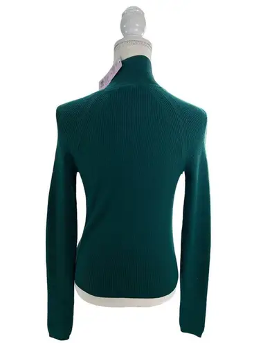 Wild Fable NWT  Mock Turtleneck Ribbed Cut Out Dark Green Sweater Size XL - Image 5