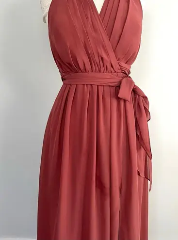 Revelry Eliza Chiffon Rosewood Pink Mauve Bridesmaids Prom Full Length Dress 2