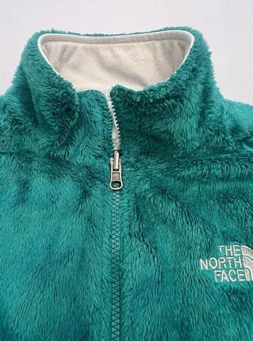 The North Face  Osito Full Zip Fleece Jacket Women Size Medium Teal Green Pockets