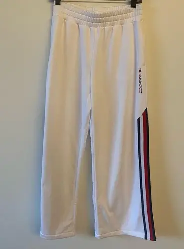 Tommy Hilfiger  Sport Runway Snap Off Classic Logo Colors White Sweat Pants