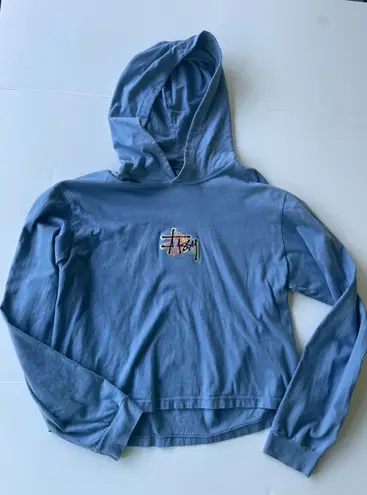 Stüssy Stussy Holographic Logo Hoodie Light Blue Size Large