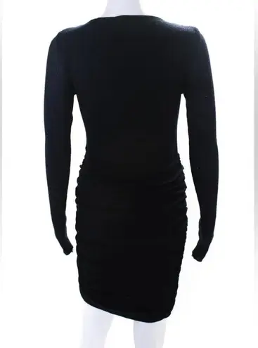 Maje Tight-Knit Long Sleeve Ruched Sweater Dress in Navy, Size 1 (S) Retail $345