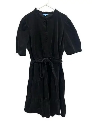 Draper James  RSVP Corduroy Black Dress Half Sleeve Keyhole A Line Midi Dress XXL