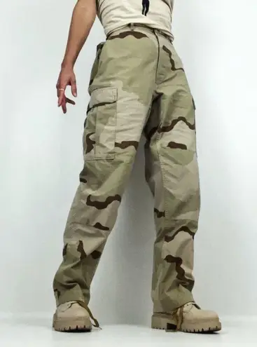 Y2K Women’s Cargo Combat Trousers in Desert Camo Medium Regular Green