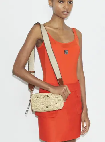 Tory Burch MINI MILLER RAFFIA CROSSBODY BAG