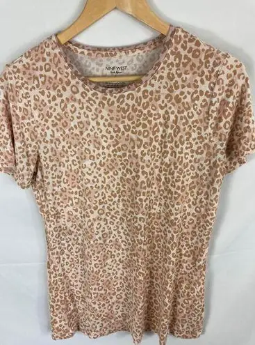 Nine West  Soft Spun Animal Print Tshirt Size Small