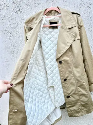 Banana Republic  Notch Lapel Button Down Trench Coat 2-Way Tan Women's Size XL