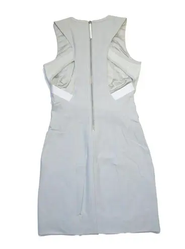 Helmut Lang NWT Compress Twill in Prism Gray Cutout Back Sheath Dress 6 $425
