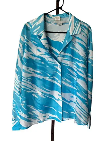 Women's Blue & White Long Sleeve & Tank Set Size 2X