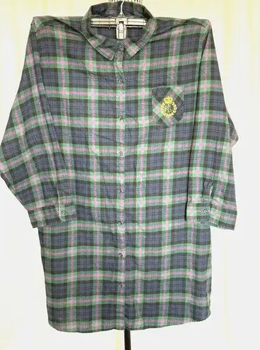 Lauren Ralph Lauren Plaid Flannel Button up Night Dress Gown Size 3X