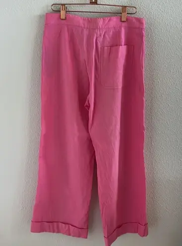 Ralph Lauren  Vintage Black Label Linen Viscose Pink Wide Leg Pants 2