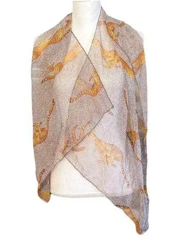 Vintage 70’s Sheer Cheetah Print Scarf Orange