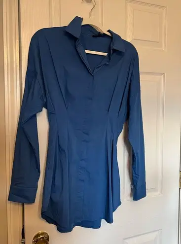 OW Collection Ella Shirt Dress Blue