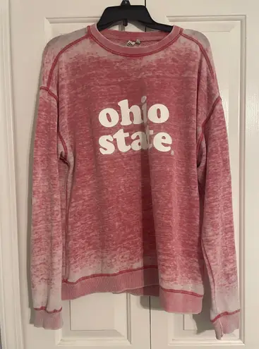 Chicka-d Ohio State Faded Pink Crewneck