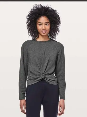 Lululemon  Tuck & Gather Pullover Sweatshirt Heathered Mod Black Size 8,10?