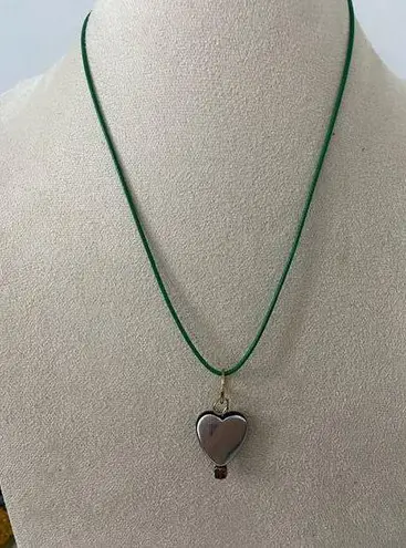 Handmade Silver tone heart pendant necklace