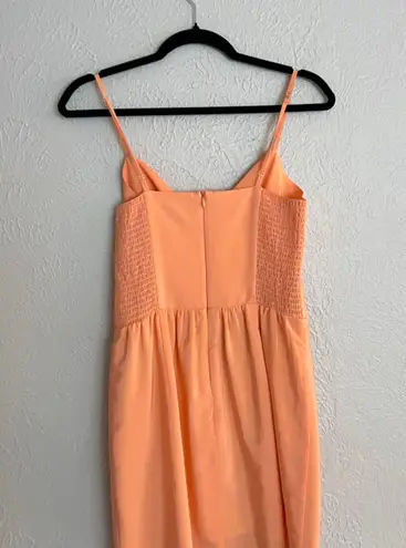 Amanda Uprichard coral orange strappy baby doll silk mini whenever dress S