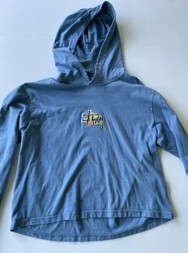Stüssy Stussy Holographic Logo Hoodie Light Blue Size Large