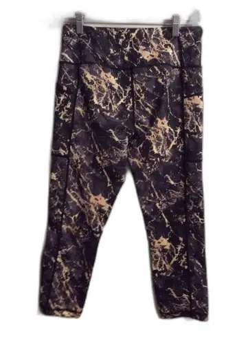 CVG Constantly Varied Gear Black w/Gold Marbling Athletic Leggings Medium Squats