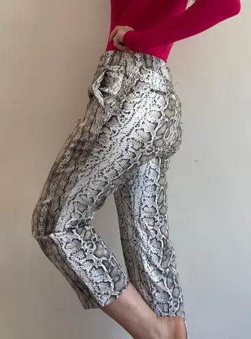 Snakeskin Print Work Pants No Size Tag Gray Size M
