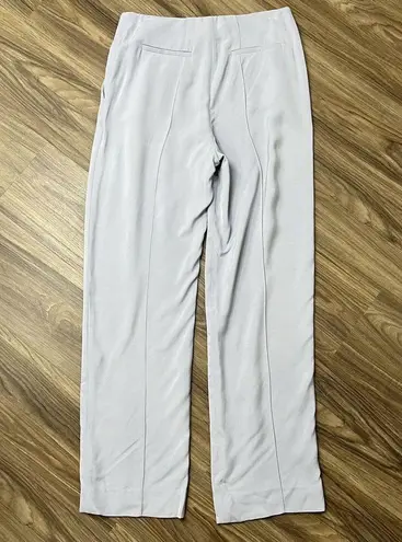 Diane Von Furstenberg DVF Size 10 Pleat Front Smoke Blue Crepe Trousers Straight