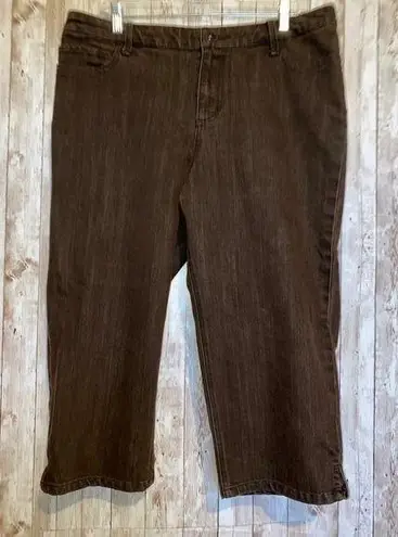 Chico's  Platinum Series Cotton Brown Capris Denim Jeans Size 2 Cropped Pants (8)