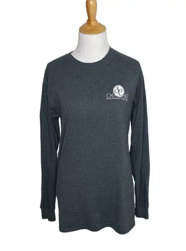 Southern Couture Gray Tailgate Football Teal Pink White Long Sleeve T shirt Sz S
