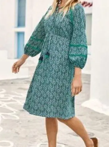 Boden Heidi Jersey Indian Ocean Fringe Dress Size 6