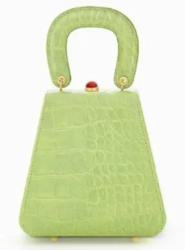 STAUD ππ Kenny Bag Pistachio Crocodile Embossed